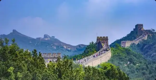 Mutianyu Great Wall winding across mountain ridges